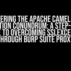 Conquering the Apache Camel https Connection Conundrum: A Step-by-Step Guide to Overcoming SSLException through Burp Suite Proxy