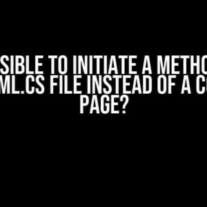 Is it possible to initiate a method in the App.xaml.cs file instead of a content page?