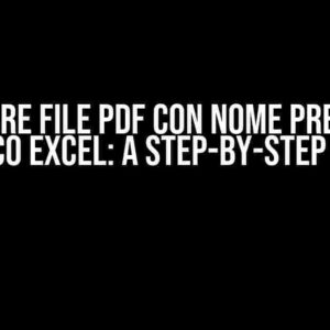 Salvare File PDF con Nome Preso da Elenco Excel: A Step-by-Step Guide